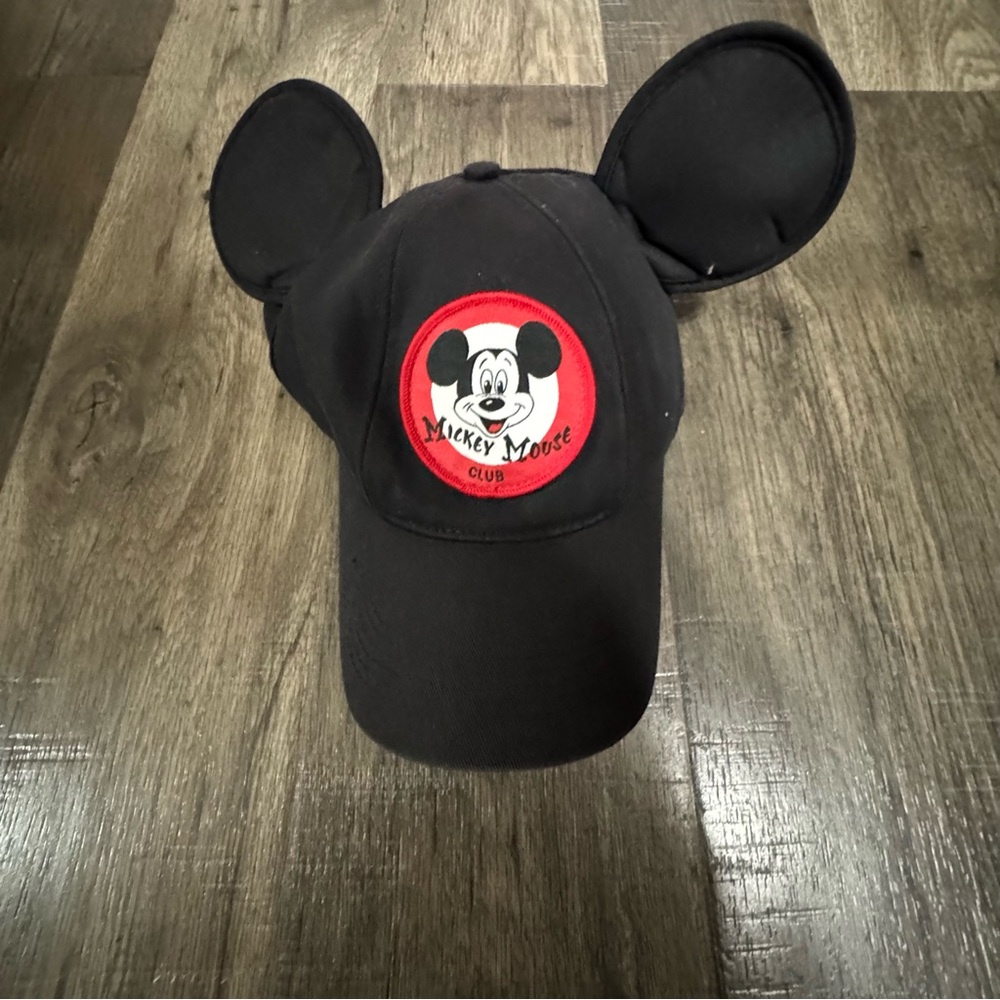 Black Mickey Mouse Club Cap with Ears